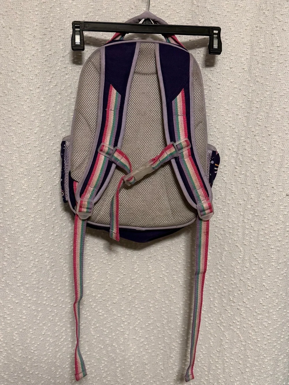 Pottery Barn Kids Purple Galaxy Rocket Backpack with Rainbow Straps